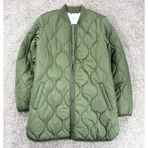 Old Navy Water-Resistant Sherpa-Lined Quilted Zip Jacket Women's XS Green NWOT